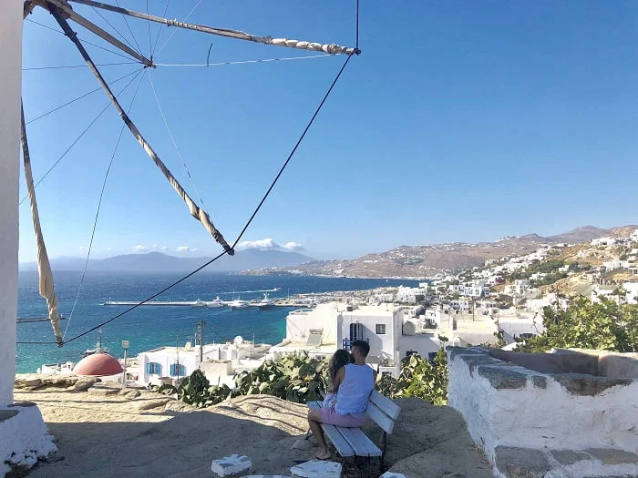 Moinho de vento em Mykonos