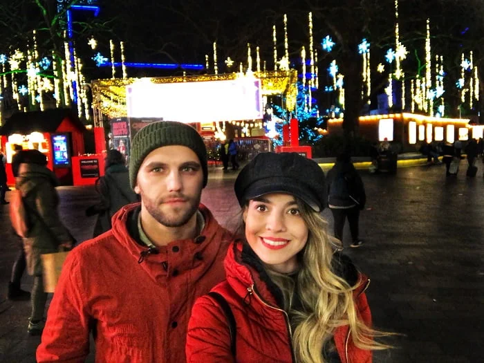 Natal em Londres na Leicester Square.