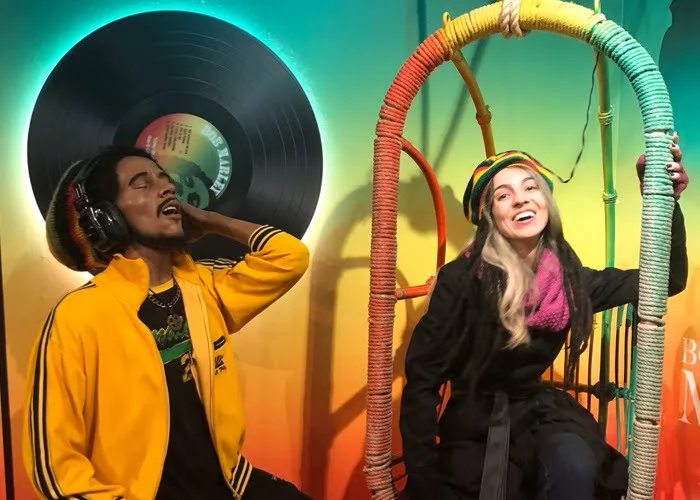 Madame Tussauds em Amsterdã, estátua do Bob Marley.