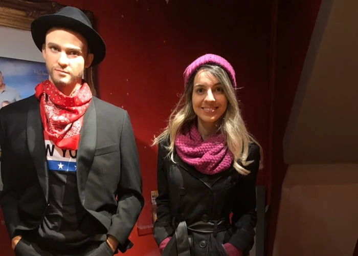 Madame Tussauds em Amsterdã, escultura de cera do Justin Timberlake.