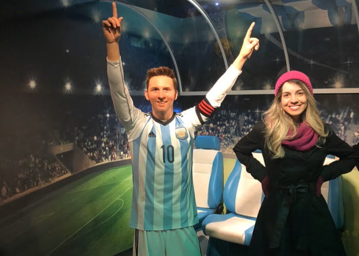 Madame Tussauds em Amsterdã, com o Messi.