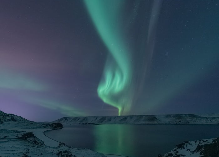 Aurora Boreal na Islândia.