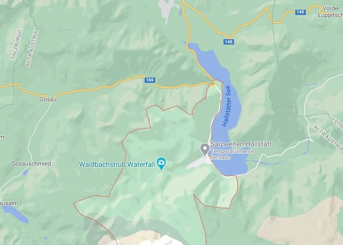 Hallstatt no inverno, Áustria., mapa