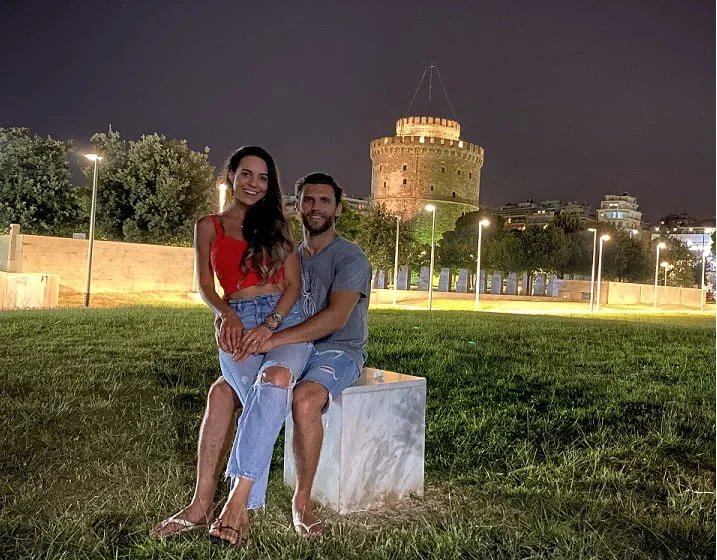 Torre Branca, Avenida Nikis, praia de Thessaloniki, Salônica na Grécia.