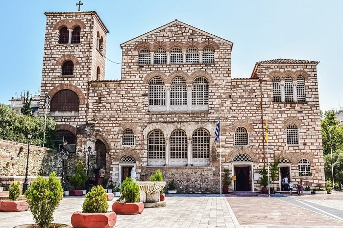 Igreja de Agios Dimitrios, basílica de cinco corredores, padroeiro de Thessaloniki, localizada em Agios Dimitrios