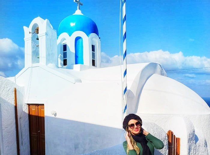 Igrejas gregas. Santorini Grécia, no inverno.