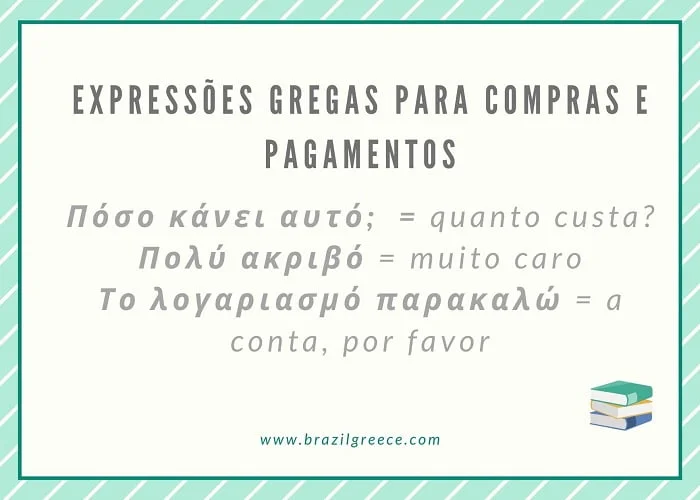 Expressões para a sua viagem para a Grécia.