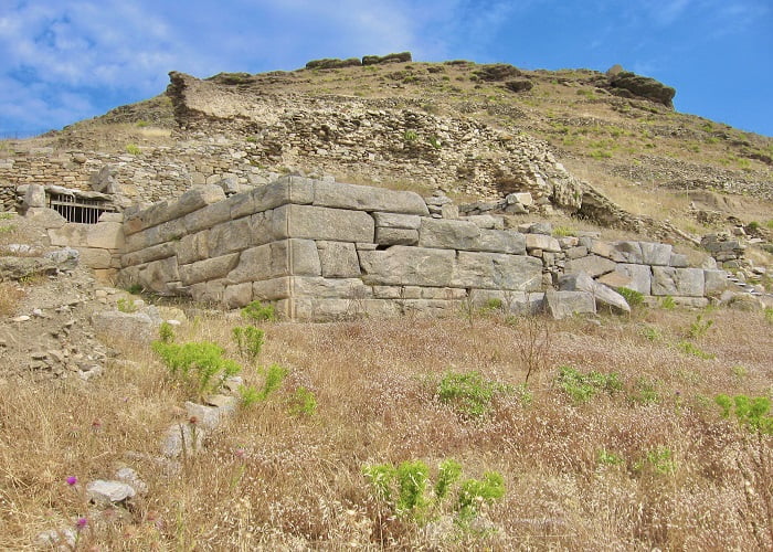 A antiga cidade de Minoa, Amorgos, Katapola.