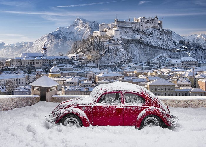 Natal em Salzburgo na Áustria, neve.