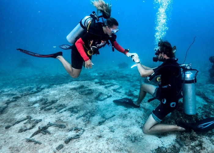 Melhores ideias de pedido de casamento: embaixo d'água, mergulho.