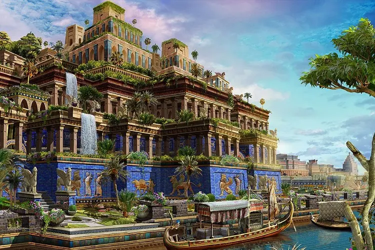As sete maravilhas do mundo antigo: jardins suspensos da Babilônia.