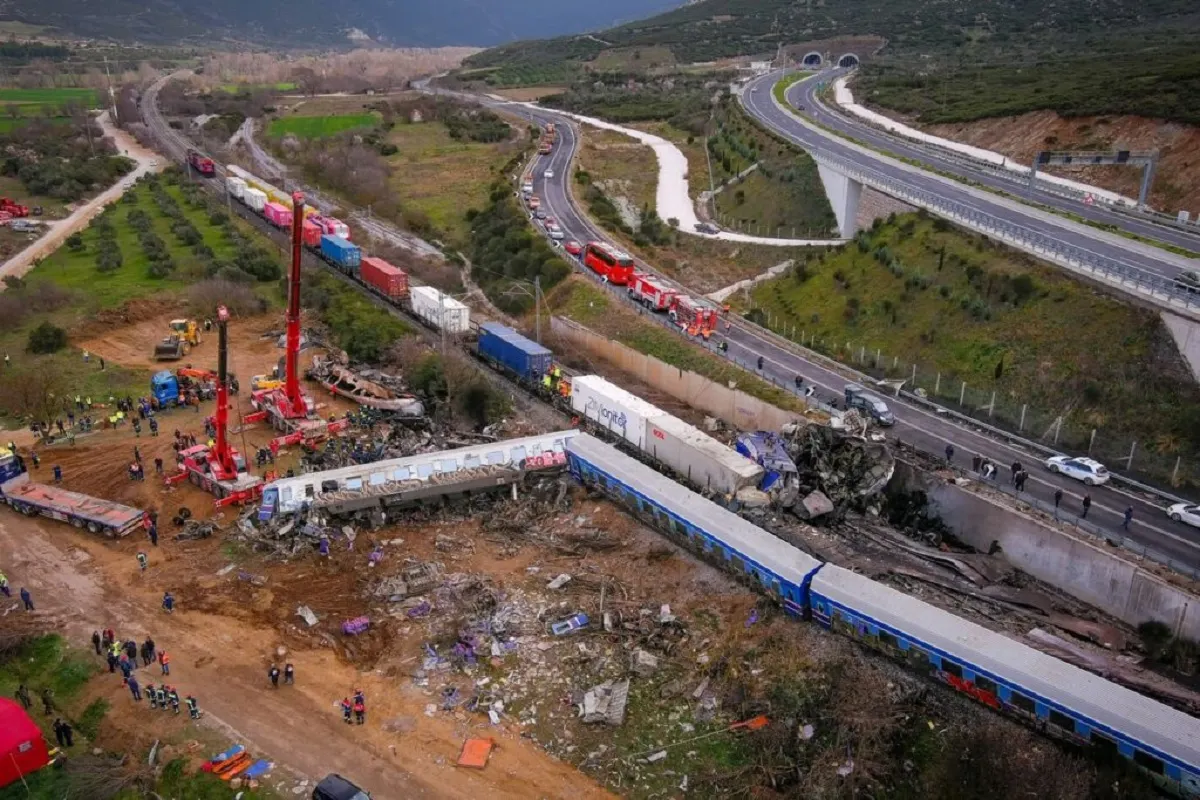 Acidente de trem na Grécia.