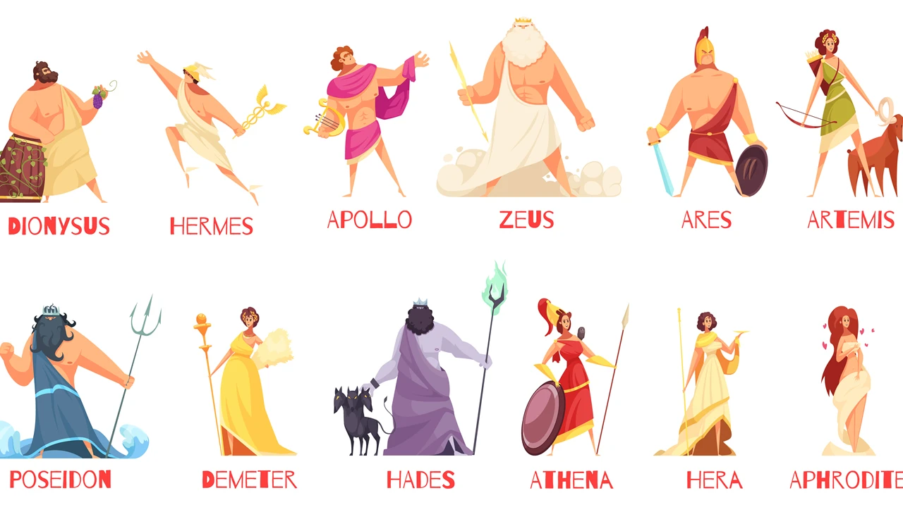 Os doze deuses gregos.