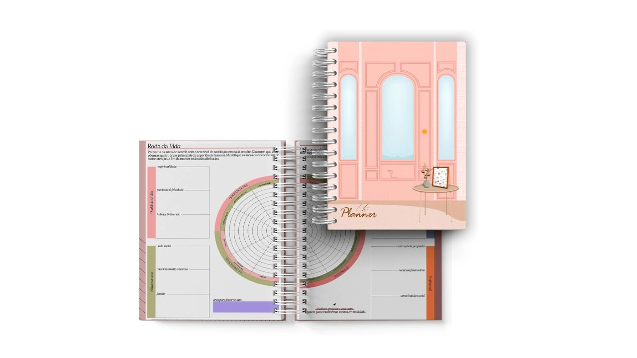 Planner de metas anuais.