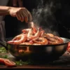 Cozinhando camarão.