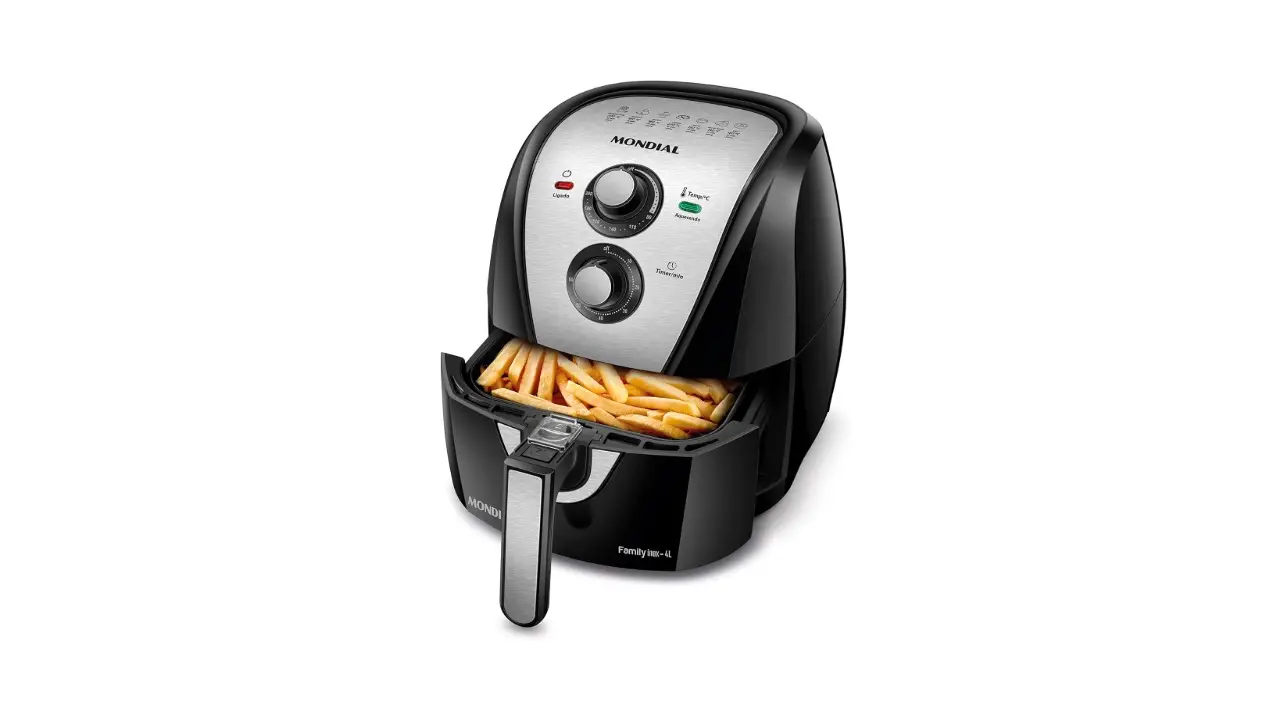 Fritadeira Sem Óleo Air Fryer 4L, Mondial, Preto/Inox, 1500W, 220V - AFN-40-BI