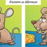 Será que consegue encontrar as cinco diferenças entre as imagens dos ratos?