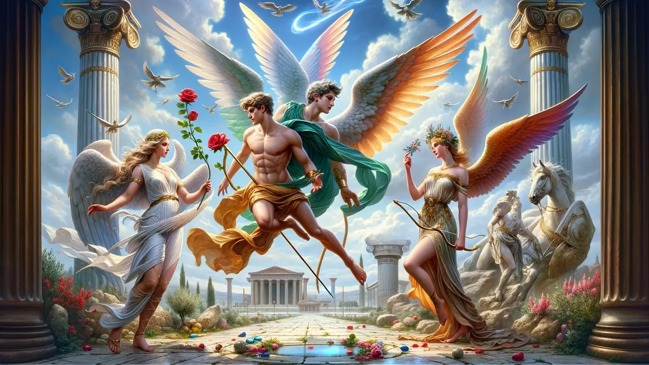 Os seres angelicais parecem os anjos da Grécia antiga