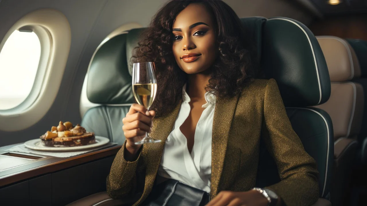 Quanto custa um champanhe da 1ª classe da Qatar Airways?
