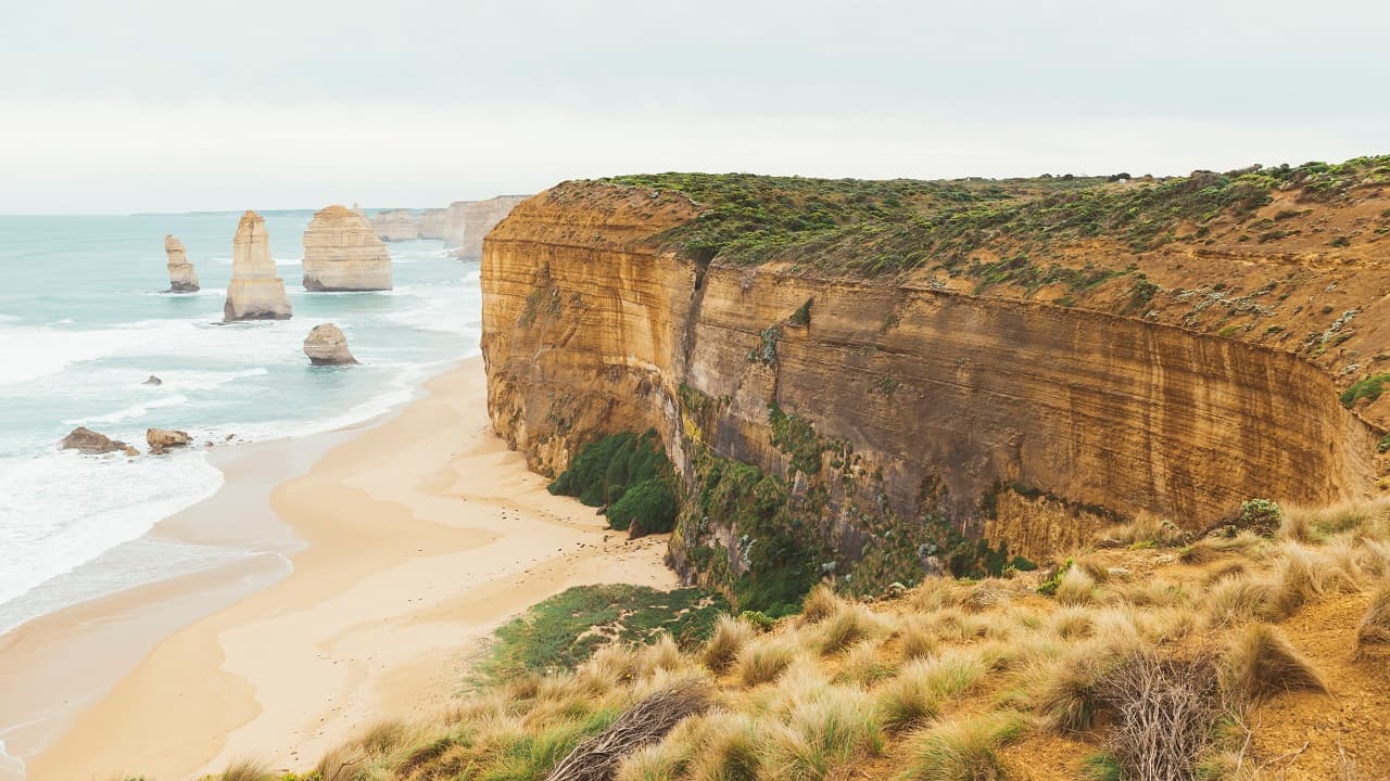 doze apóstolos é o famoso lugar na Great Ocean Road, em Victoria, na Austrália