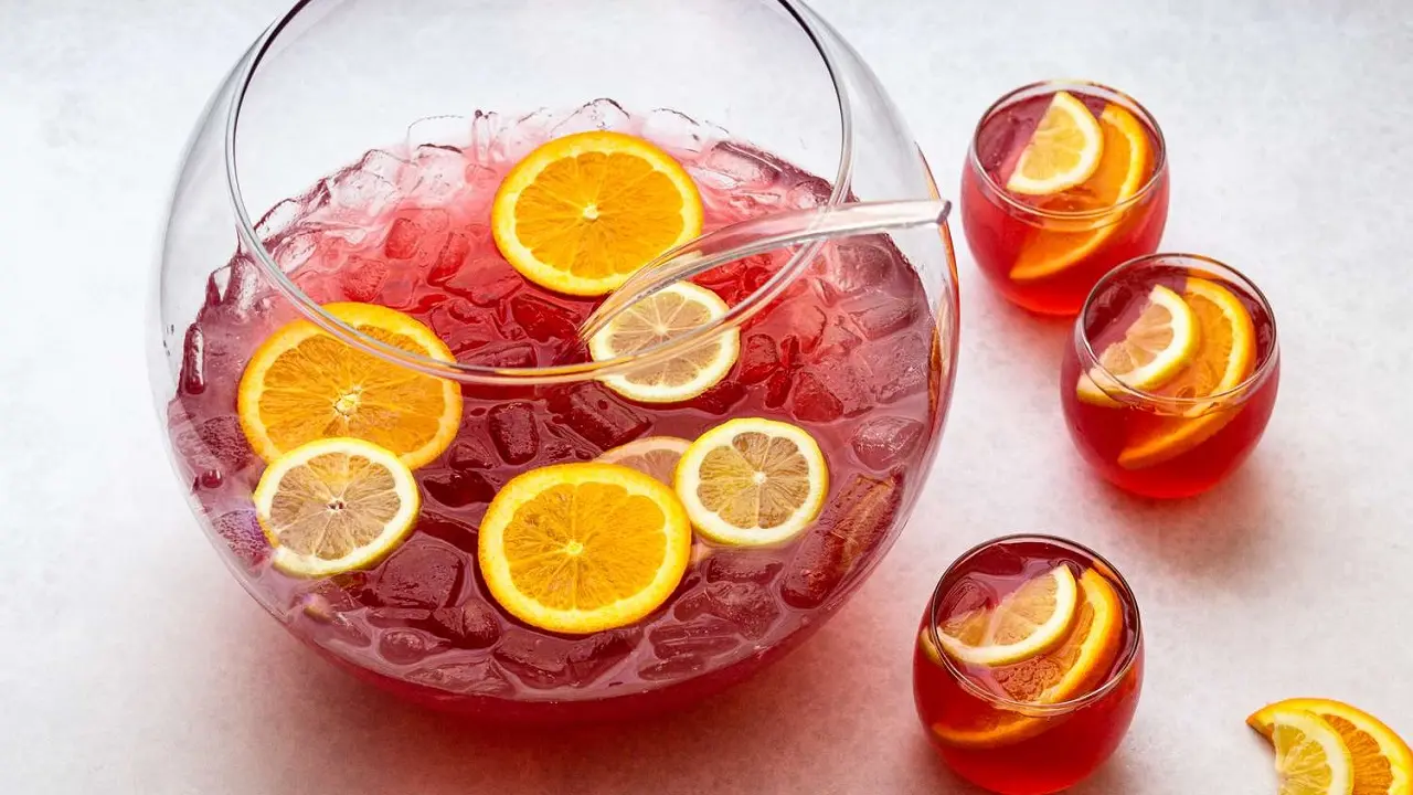 Receita de punch coquetel.