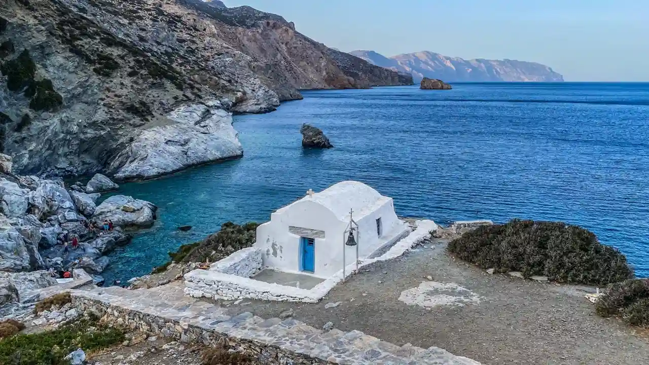 Tremor ilha grega Amorgos.