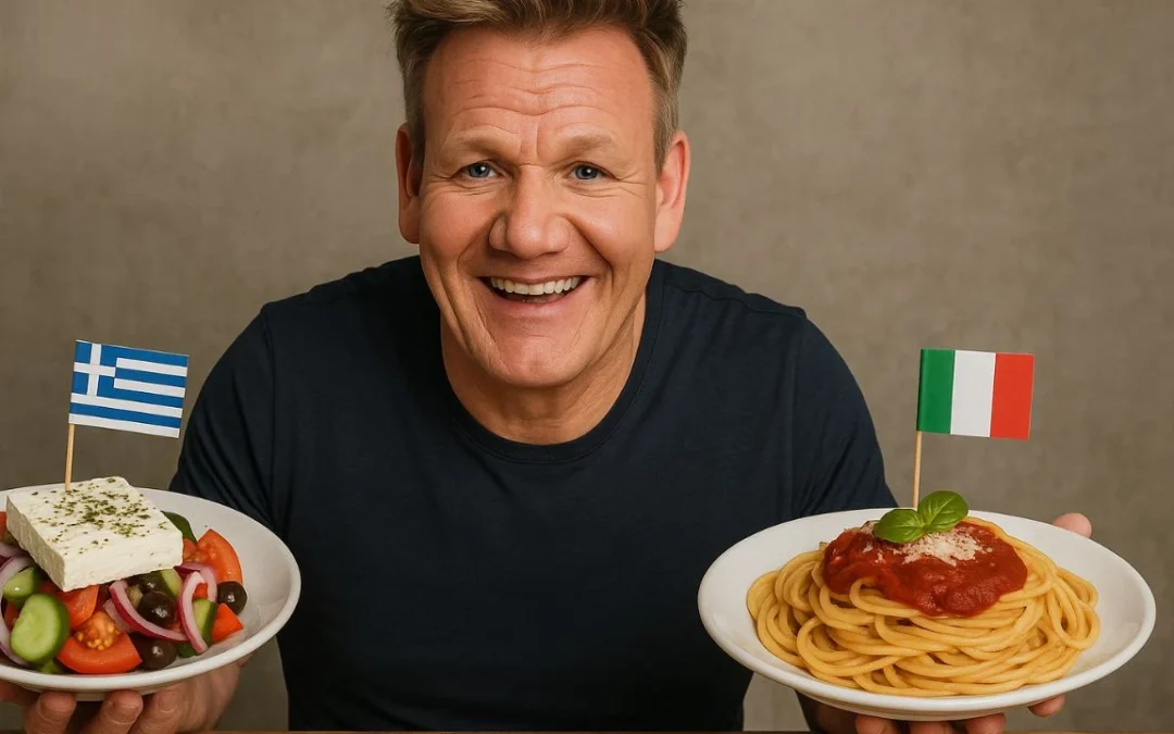 Qual é a melhor, a comida grega ou a italiana? Gordon Ramsay responde