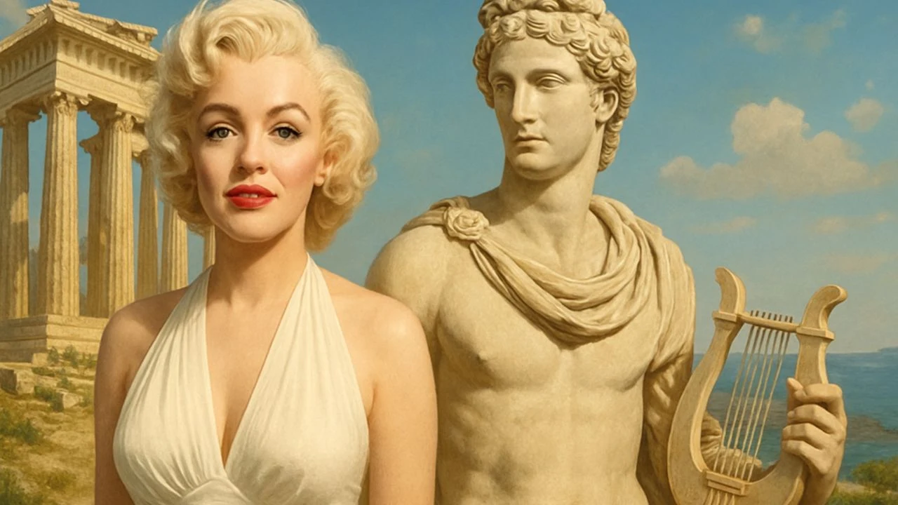 Marilyn Monroe e o deus grego Apolo.