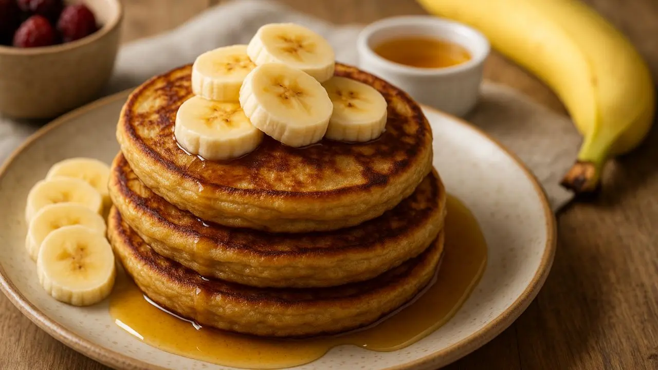 Receita de panqueca de banana sem glúten.
