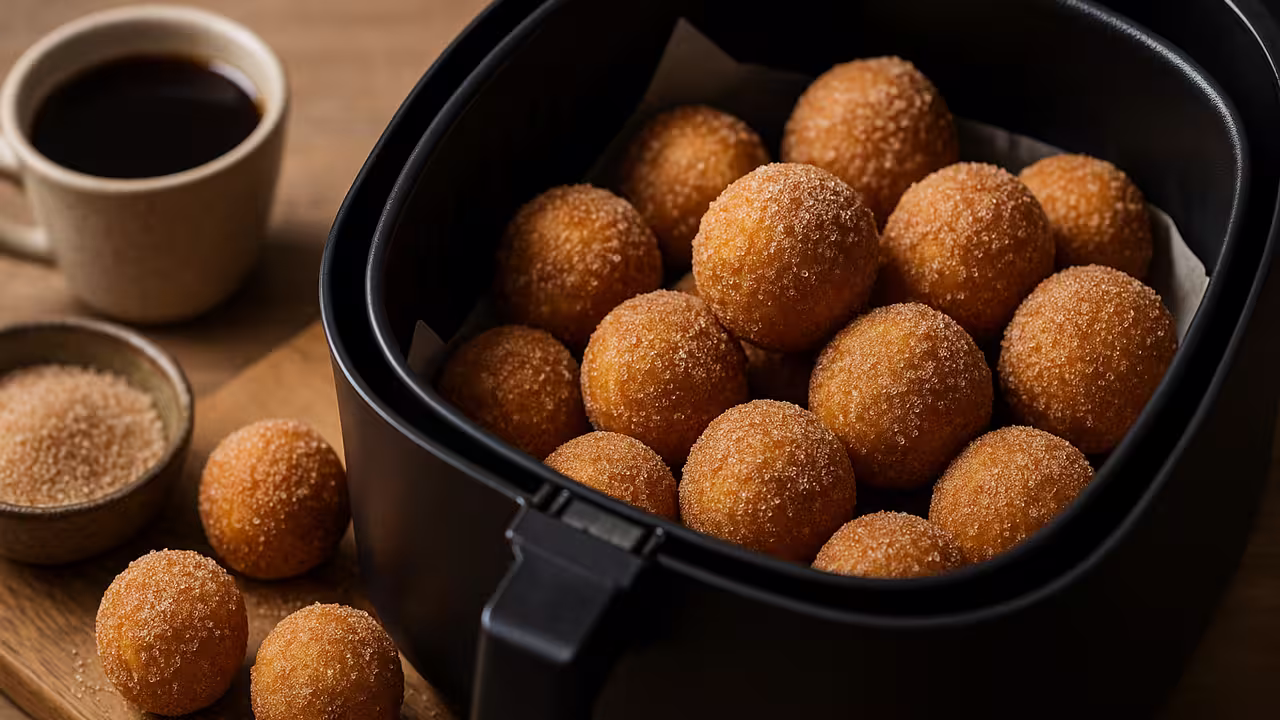 Receita fácil de bolinho de chuva da vovó delicioso na Air Fryer